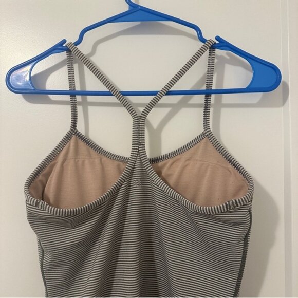 Lululemon Grey White Stripes Power Y Tank Top Size 6 Women’s - Picture 8 of 11